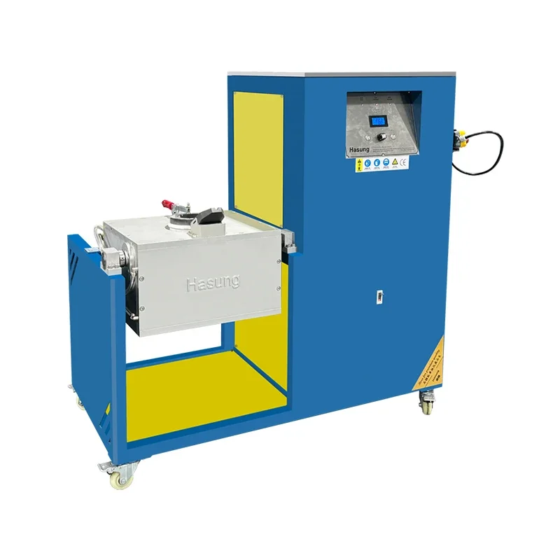sSS For HASUNG Top Quality Industrial Automatic Pouring Induction Melting FurnaceGold Silver Copper Motorized Button Control