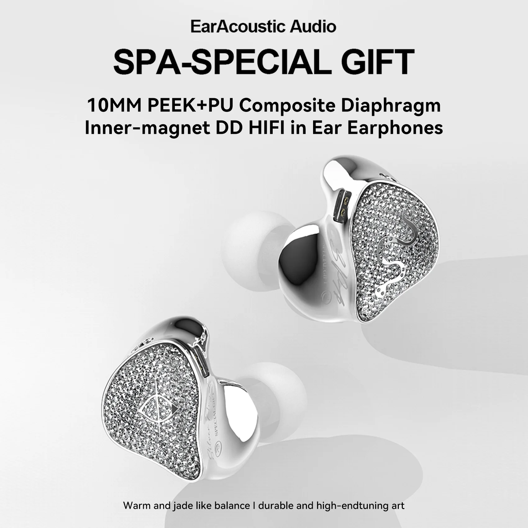 EarAcoustic Audio SPA 10MM PEEK+PU Composite Diaphragm Inner-magnet DD HIFI in Ear Earphones iem headphones replaceable headset