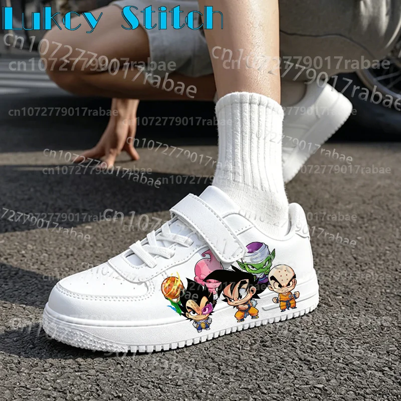 Children Shoes Low Top Sneakers for Boys Girls Cool Dragon Ball 3D Printing Leisure Basketball Shoes Trendy Walking White Shoes view 3