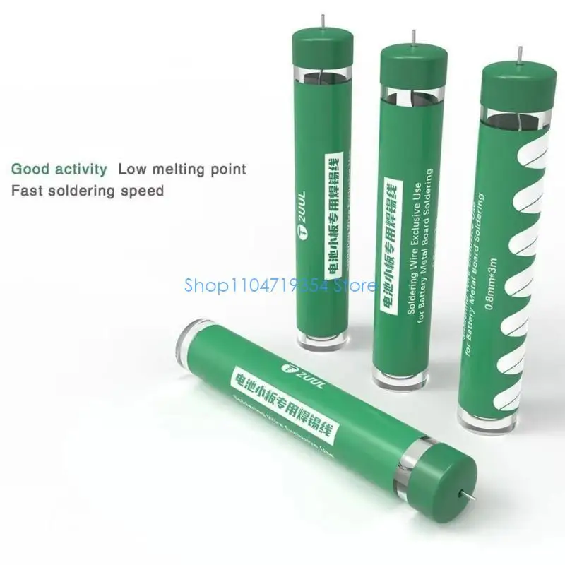 0XLD Soldering Wire for Mobile Phone Battery Metal Board 0.8mmx300cm Not Need Spots