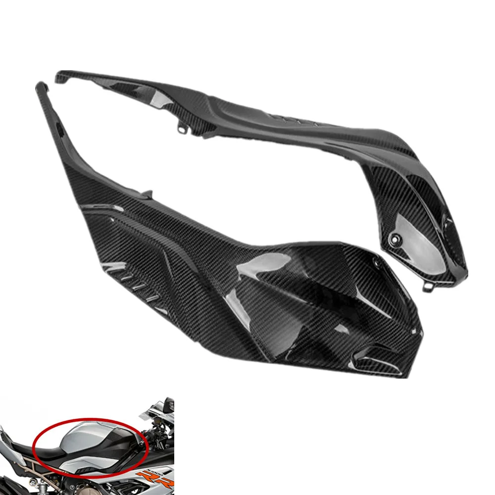 

100% углеродное волокно, боковые обтекатели бака, панели, аксессуары для мотоциклов, глянцевый/матовый обтекатель для BMW S1000RR 2018 2019 2020 2021 2022