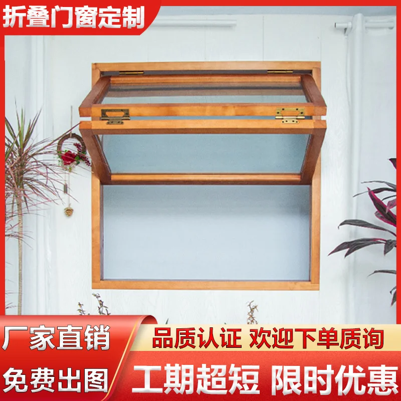 Custom Folding Ventilation Window Loft Indoor Soundproof Kitchen Balcony Milk Tea Shop Coffee Shop Sliding Window
