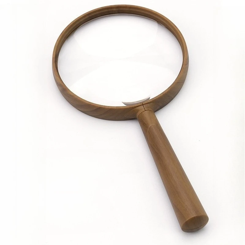 

10/30X 5/20X 90/110mm HD Retro Wood Grain Magnifying Glass Extra-large Reading Helping Hands Magnifier Handheld Loupe
