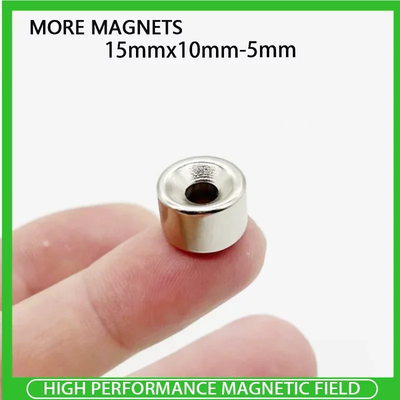 2~50PCS 15x10-5mm Round Strong Magnets With Hole Dia 15mm Rare Earth Permanent Magnet Neodymium Iron Boron Magnet