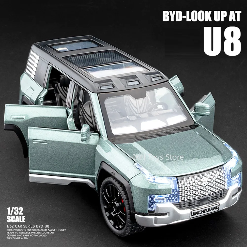 

1:32 BYD YANGWANG U8 DEFENDER Model Toy Cars Alloy Diecast Off-road Vehicles Sound Light Doors Opened Pull Back for Boys Gifts