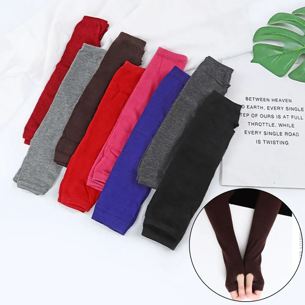 

Women Winter Autumn Knitted Long Gloves Elbow Mittens Fingerless Gloves Sleeves Arm Warmers