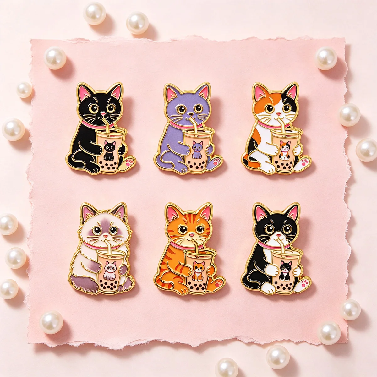 Vintage Art Enamel Pins Van Gogh Starry Night Lapel Badges Cat Aesthetic Metal Brooches for Backpack Clothes Jewelry Gift