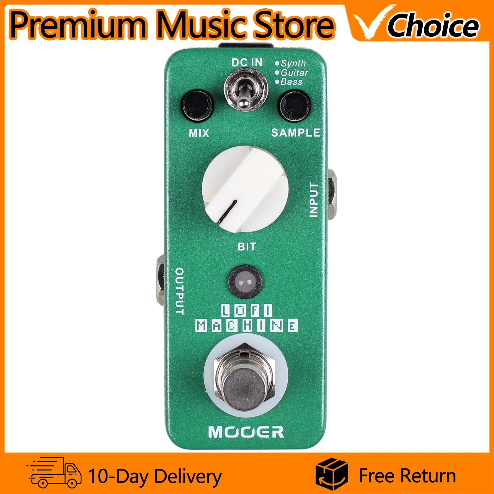 

MOOER Guitar Effects Pedal Lofi Machine Sample Reducing Wide Range Sampling Rate Depth Reducing Effect Metal Shell True Bypass