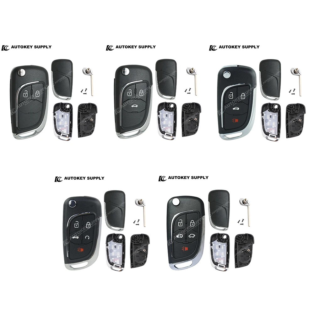 

AutokeySupply Modified 2/3/3+1/4+1 Button Remote Flip Key With Blade (Higher Quality)(Logo)