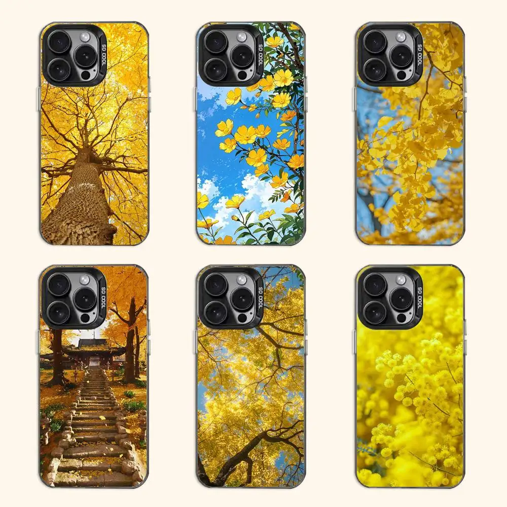 

Yellow Flowers Case for iPhone 11 12 13 14 15 16 17 Pro Max XS X XR Cover