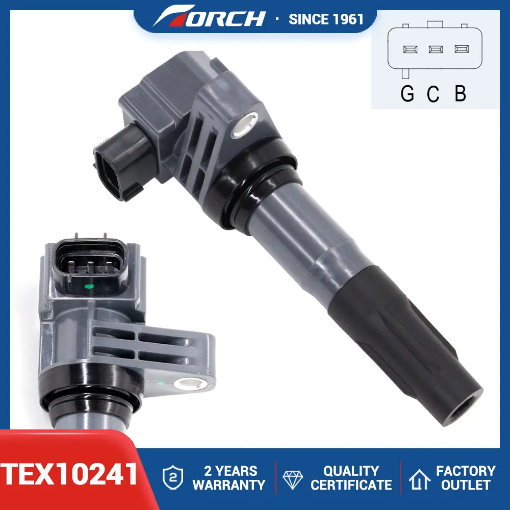 

1PC Ignition Coil TORCH TEX10241 Replace for FK044412305 473QE3705100 473QE-3705100A Compatible with BYD F3/G3/L3/T3/Qin 1.5L