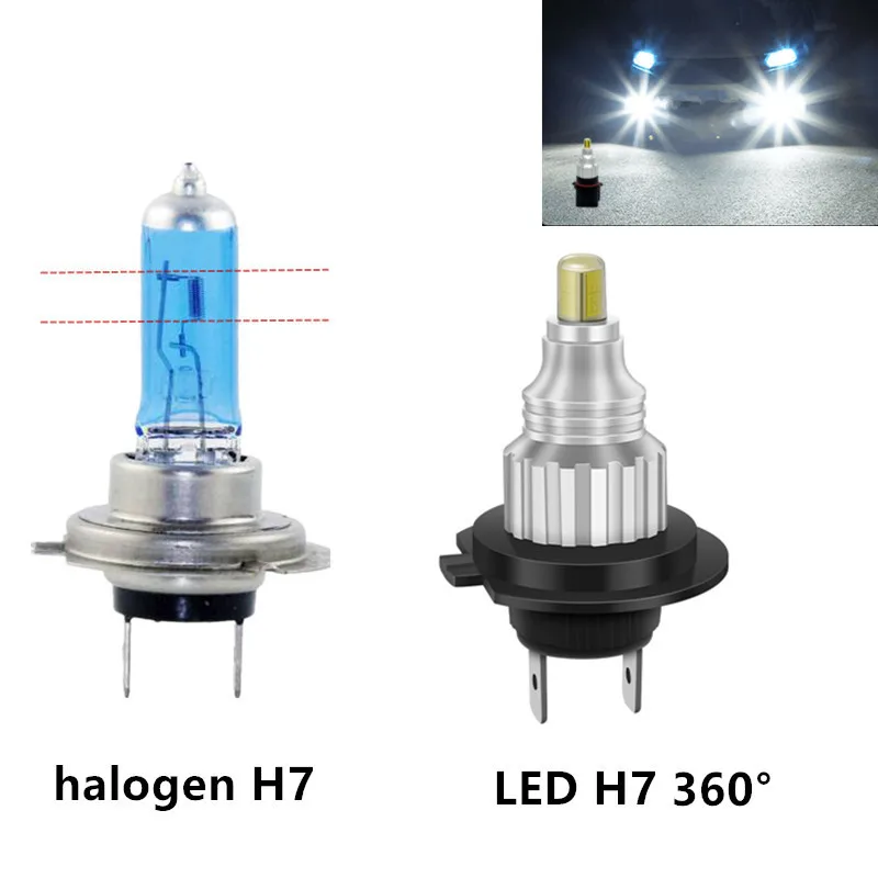 L6 Mini H7 H11 9005 LED Car headlights Projector Len 360 degree 4 side Chip H8 H9 H11 9005 9006 60W LED Head Fog Lights Bulbs