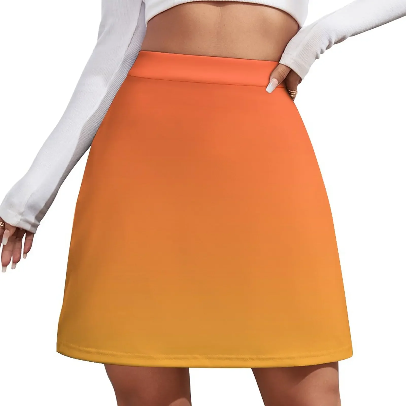 modern trendy abstract Yellow Orange Ombre Mini Skirt korean style clothes women 2025 Women's summer skirt Mini Skirt