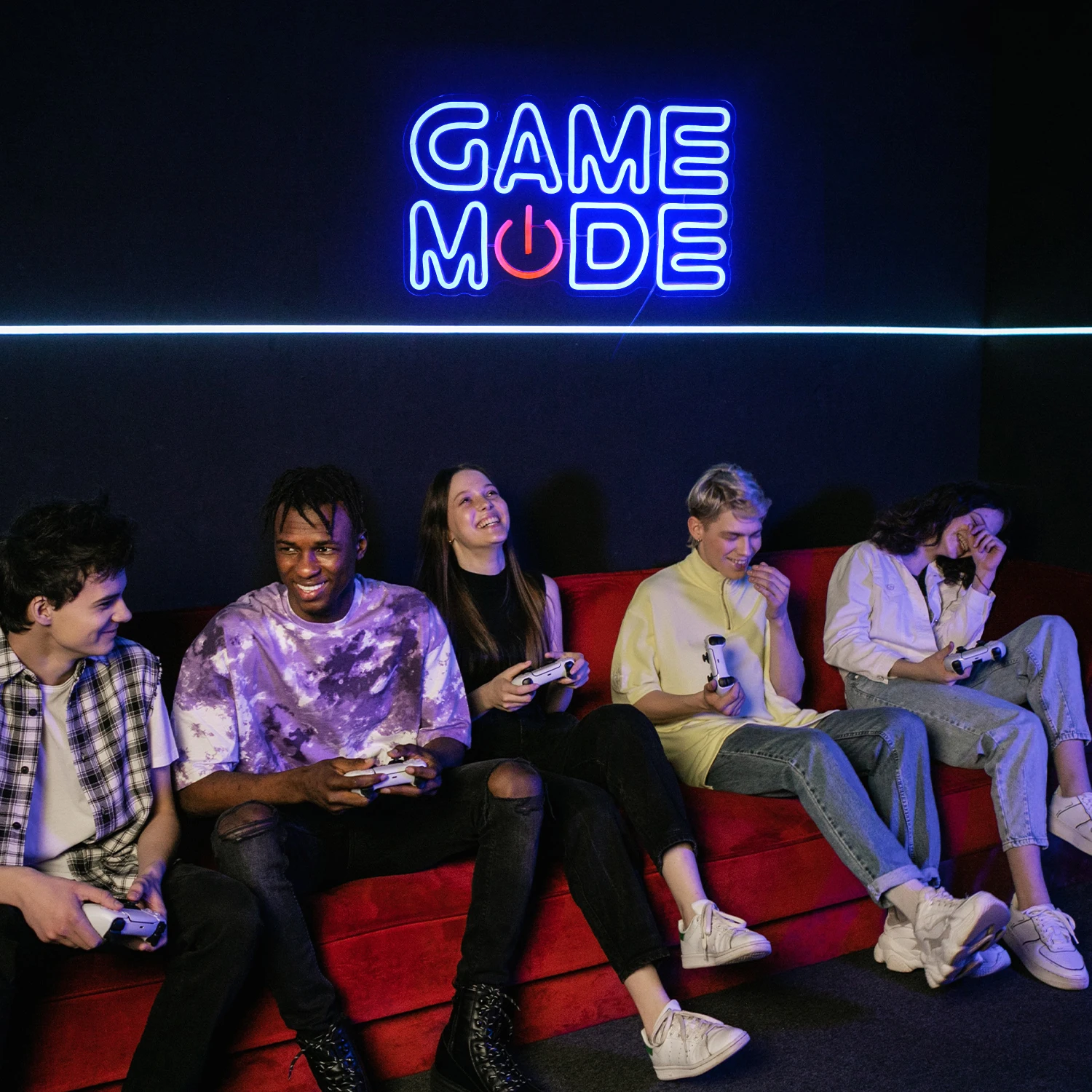 Game Mode Neon Sign For Wall Decor Gaming Room Decoration For Home Bedroom Video Game Area Led Lights Dimmable Art Letter Signs