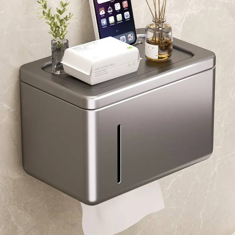 Toilet paper holder wall mounted waterproof roll paper holder toilet paper towel drawer storage rack bathroom accessories