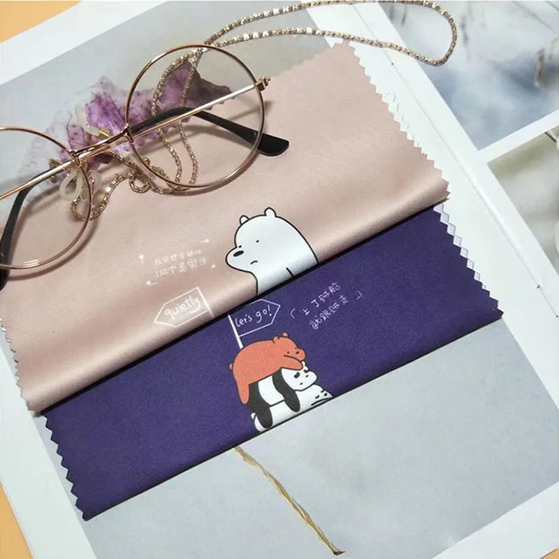 14.5*17.5CM Cute Bear Microfiber Cleaning Cloth for Sunglasses Watch Camera Computer No Scratches Customize Logo Size Color Wipe