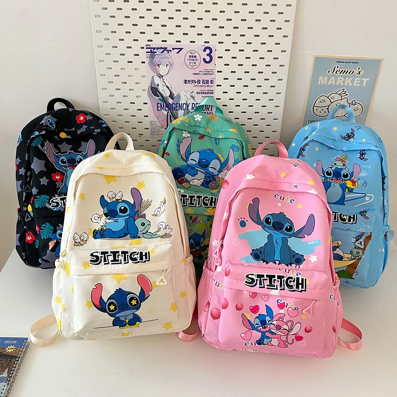 

big Capacity Kids Backpack Stylish Shoulder Bag Boy Girls handbag Disney Stitch New Student Nylon Schoolbag Mickey Mouse