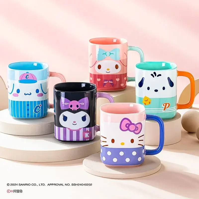 

Hello Kitty My Melody Kawaii Ceramic Cup Cute Cartoon Sanrio Ins Kuromi Cinnamoroll Water Mugs Home Tableware Gifts for Kids