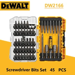 DEWALT DW2166 Screwdriver Bit Set 45 Pcs Steel Hex Shank Phillips Slotted Square Double-ended Bits with Tough Case Power Tool