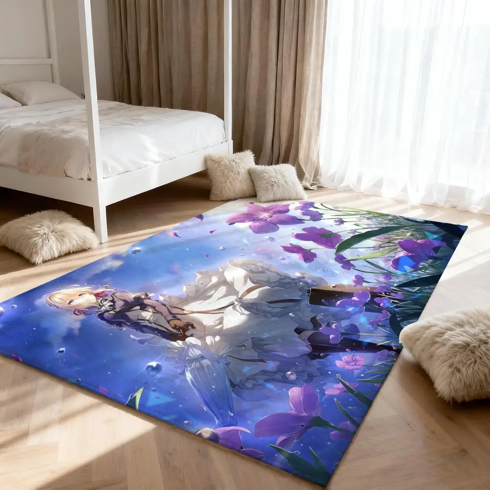 

V-Violet Evergardens cute Floor Mat Soft Thickened Absorbent Non-Slip Bedroom Living Room Door Mat Home Decor Flannel Rugs