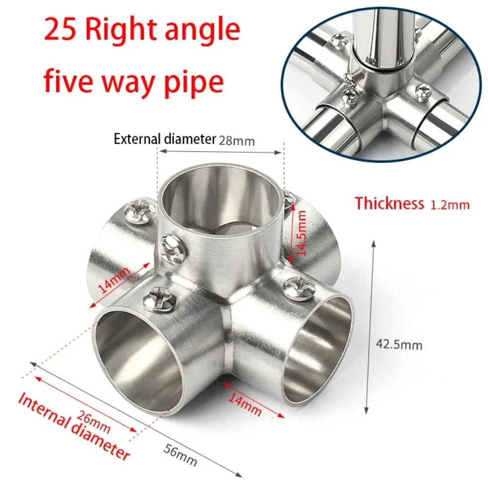 

прочный тройник, прямой коленчатый соединитель для труб 2/3/4/5/6 способов, 25 мм, трубное соединение, фитинги для труб из нержавеющей стали, мебельная фурнитура