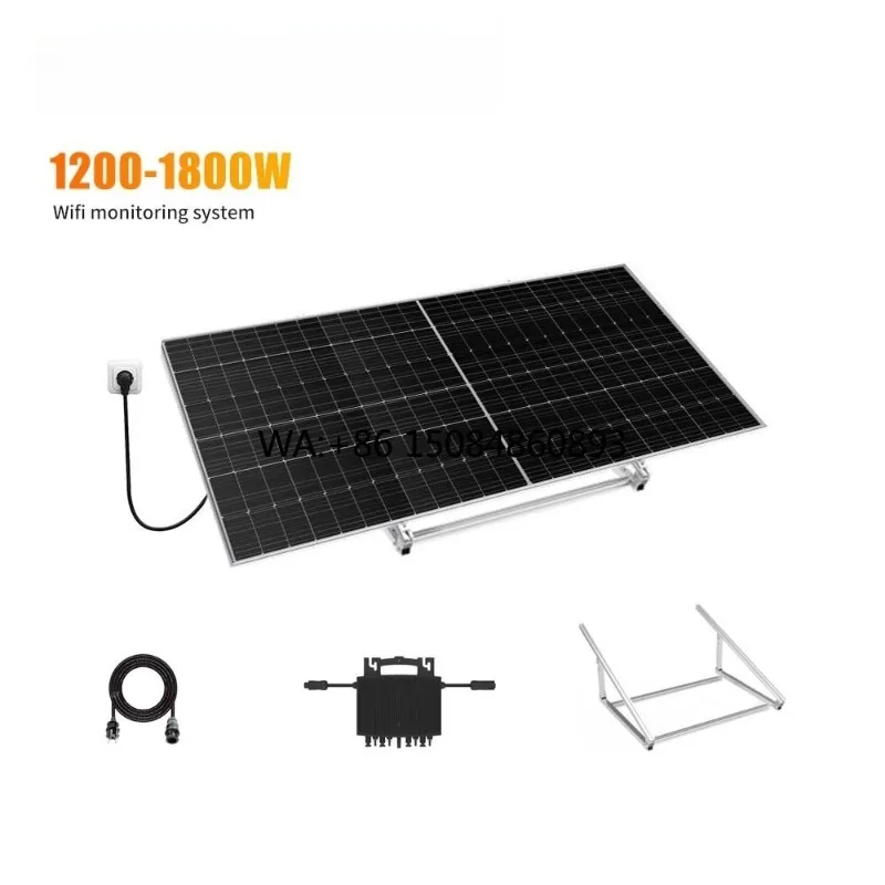 Veranda Solar 1800W Micro Inverter Solar Panel Kits Plug and Play for Balcony and Garden Home Energy Supply