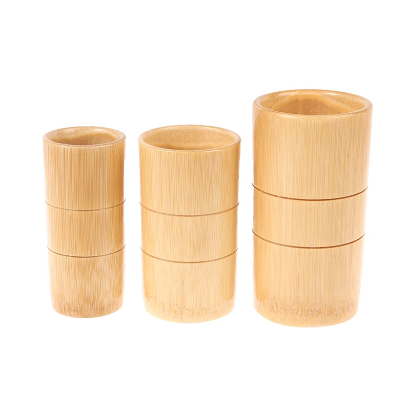 3 boyutları Geleneksel Çin Kavanoz Yangın Çukurluğu Seti Vücut Terapi Selülit Kiti Kömürleşmiş Bambu Vantuz Akupunktur Masajı