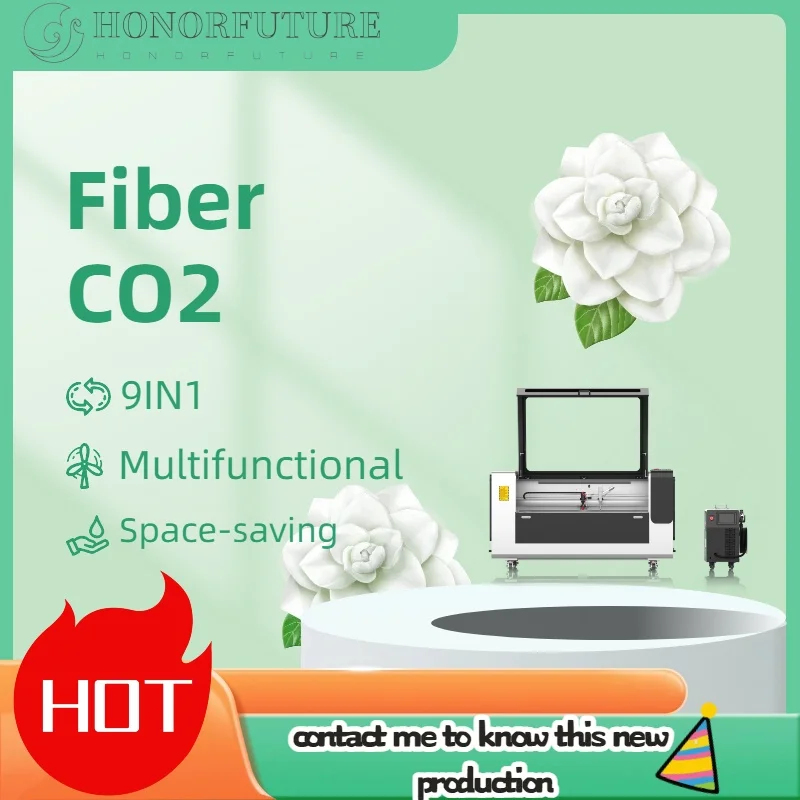 آلة القطع بليزر الألياف 1500 واط مع 150 واط CO2 أنبوب ليزر لحام تنظيف 9in1 أدوات معدنية غير معدنية CO2 آلة الحفر بالليزر #4