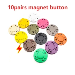 10 Pairs Color Magnet Button Suction Iron  Invisible Hand Sewn Metal Magnetic    Female