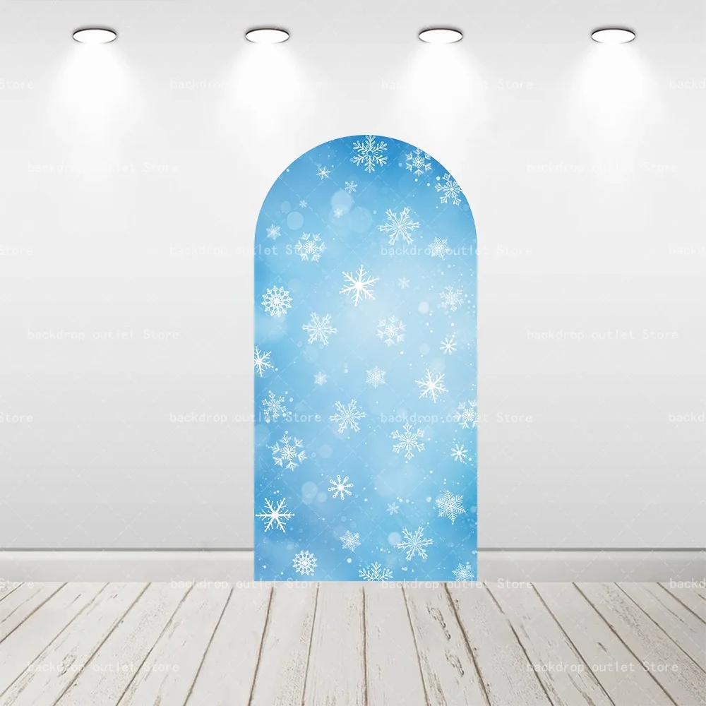 Mehofond Frozen Castle Arch Backdrop Princess Kids Baby Shower Happy Birthday Party Decorations Chiara Wall Arch Background view 6