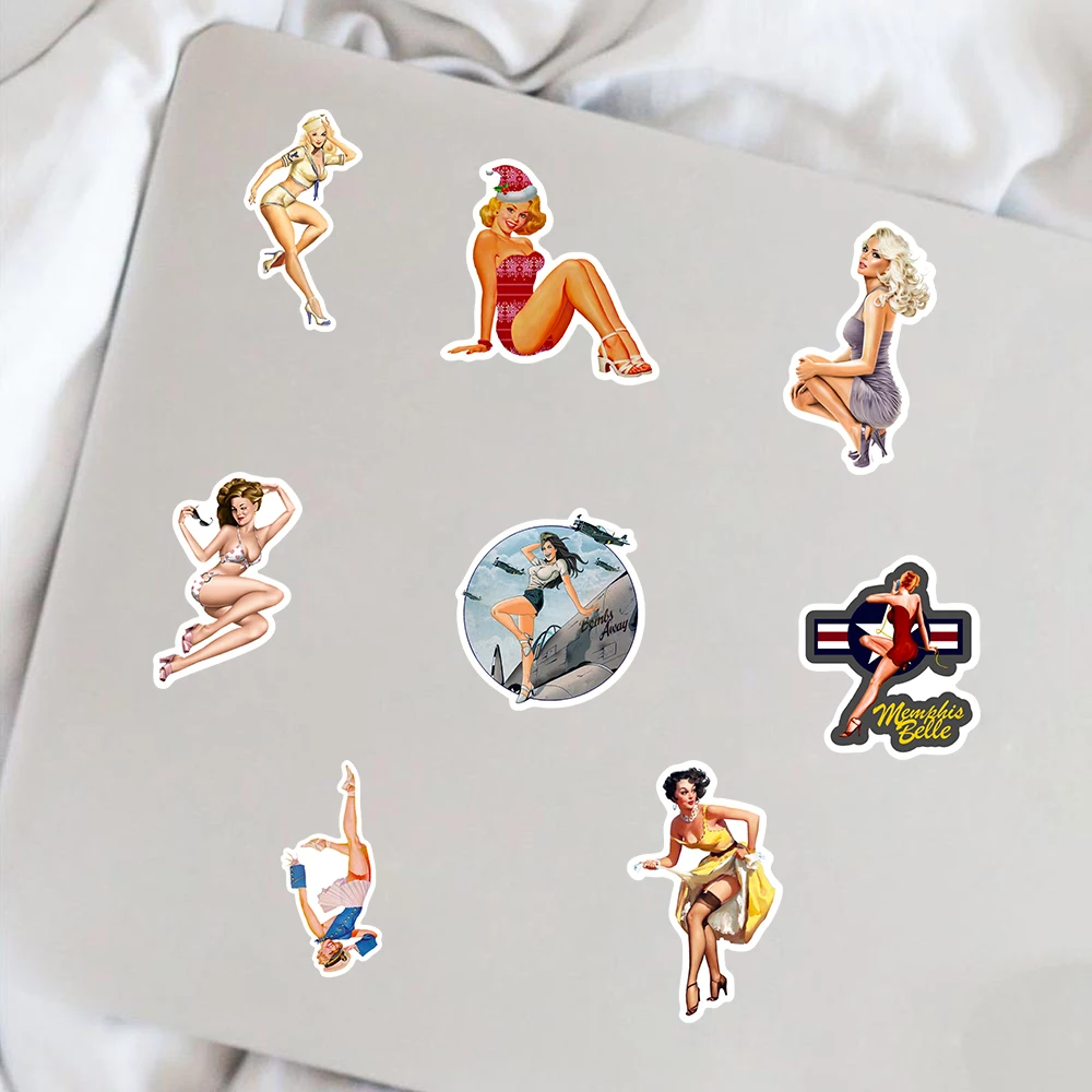 10/50 sztuk Sexy kostium króliczka pani dzikie naklejki w stylu Vintage na prezent DIY Notebook bagaż motocykl Laptop lodówka naklejki Graffiti