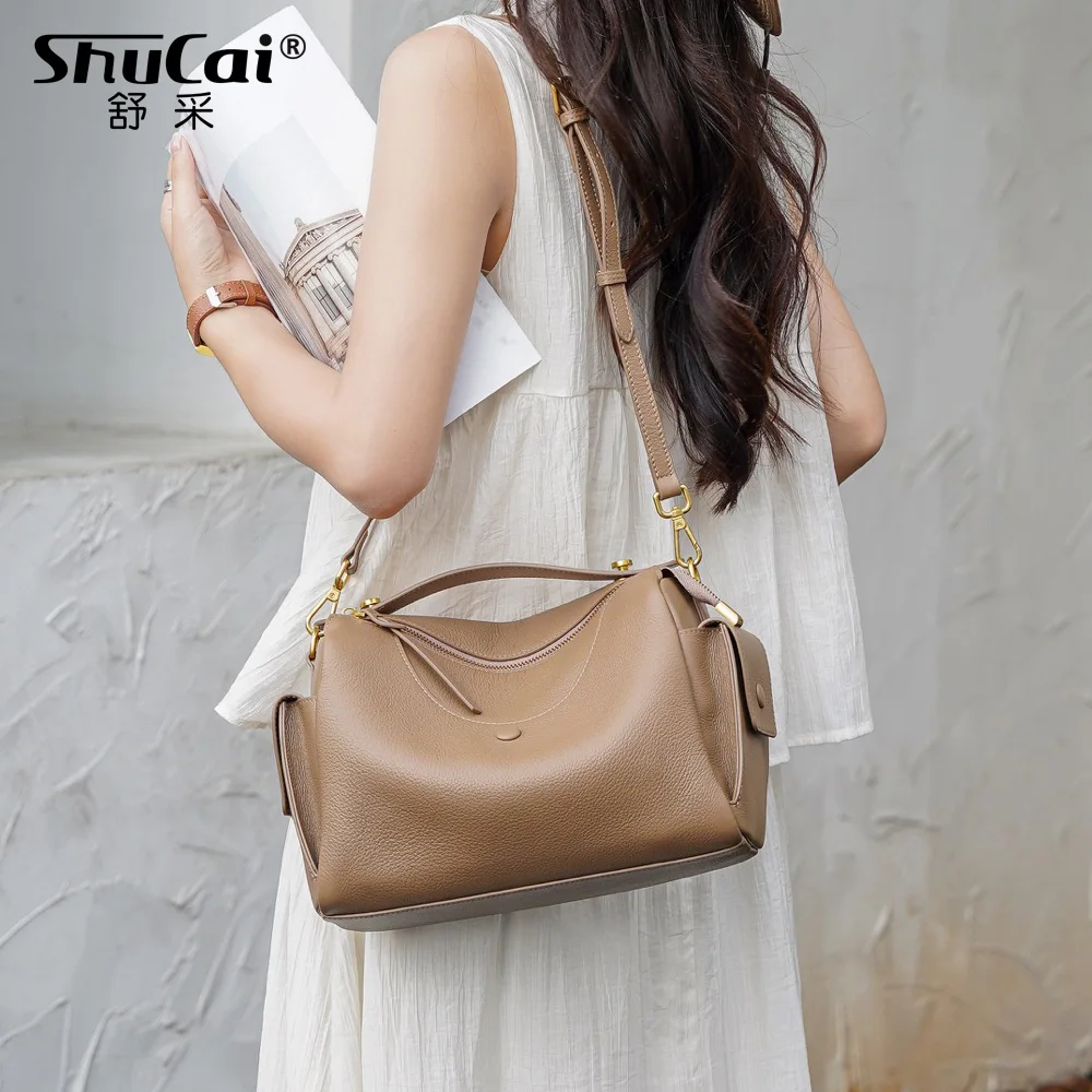 

Женская маленькая сумка через плечо из натуральной коровьей кожи, женская роскошная дизайнерская брендовая женская мягкая сумка из воловьей кожи для женщин