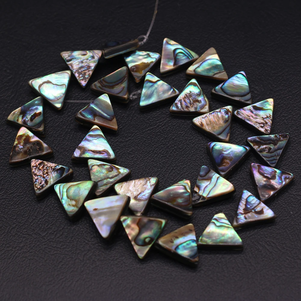 33 Stück/Strang, blattförmige Perlen aus Abalone-Muschel, 8 x 12 mm, zum Basteln von Schmuck, für DIY-Halsketten, Armbänder, Ketten und Ohrringe. – Detail 3
