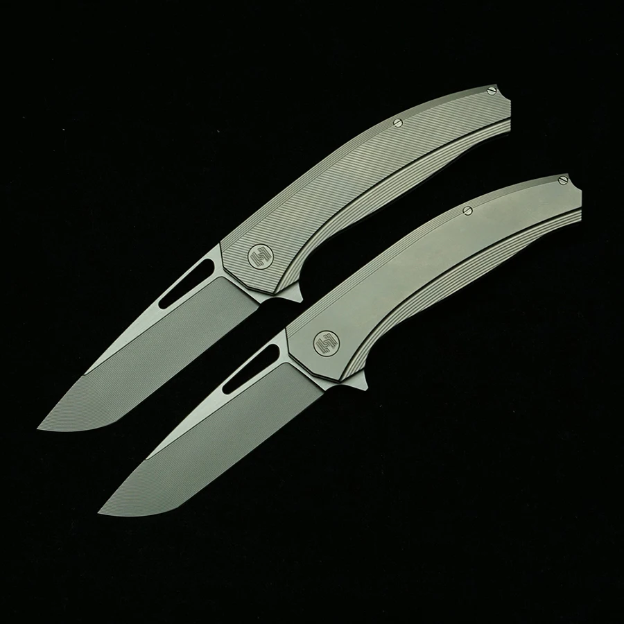 LEMIFSHE New Veli Titanium Alloy Handle N690 Steel Folding Knife Outdoor Camping Kitchen Survival EDC Tool