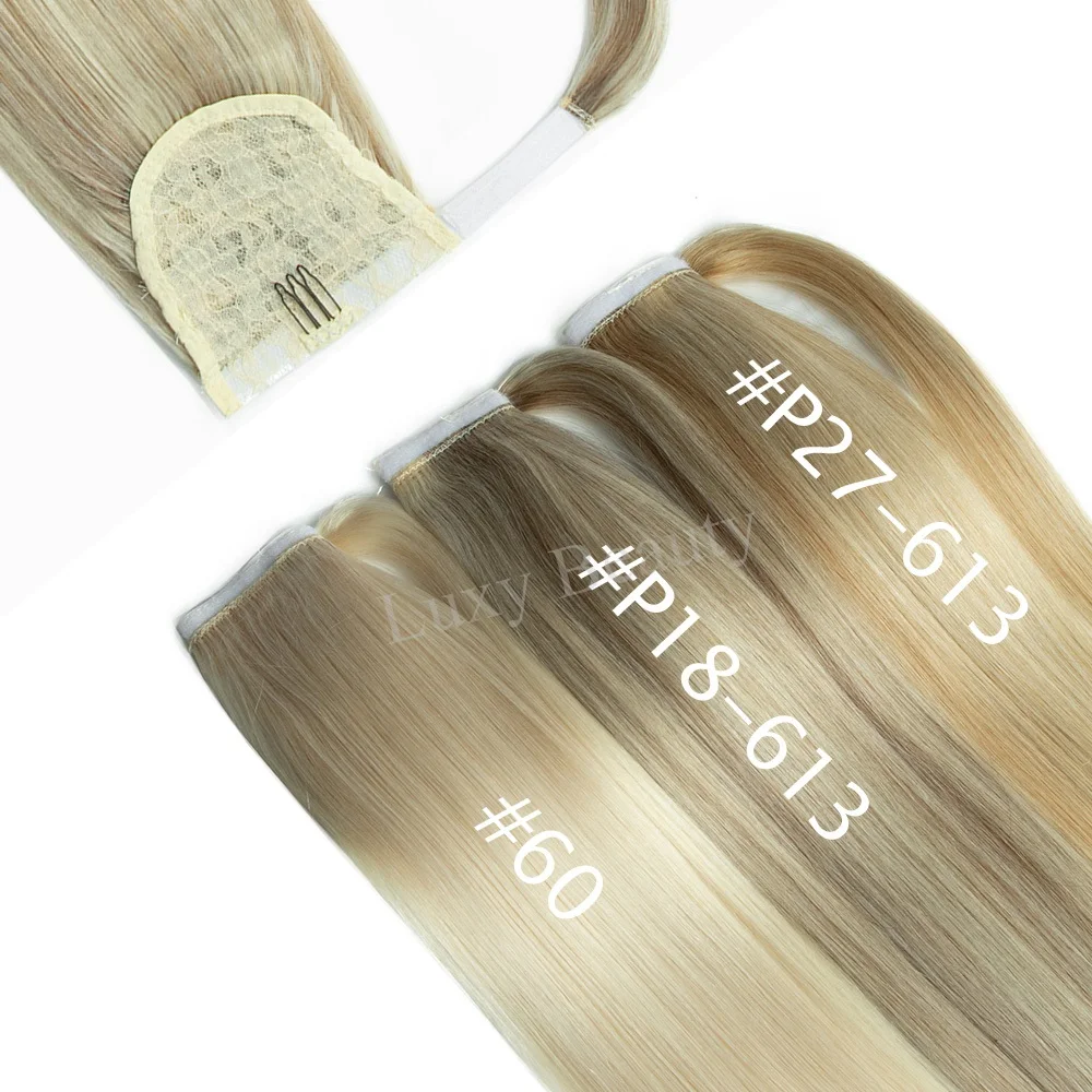 كليب في ذيل حصان شعر مستعار بشري شعر بشري حقيقي التفاف حول قطعة الشعر الطبيعية أسود بني شقراء كليب ins ذيل حصان عالي