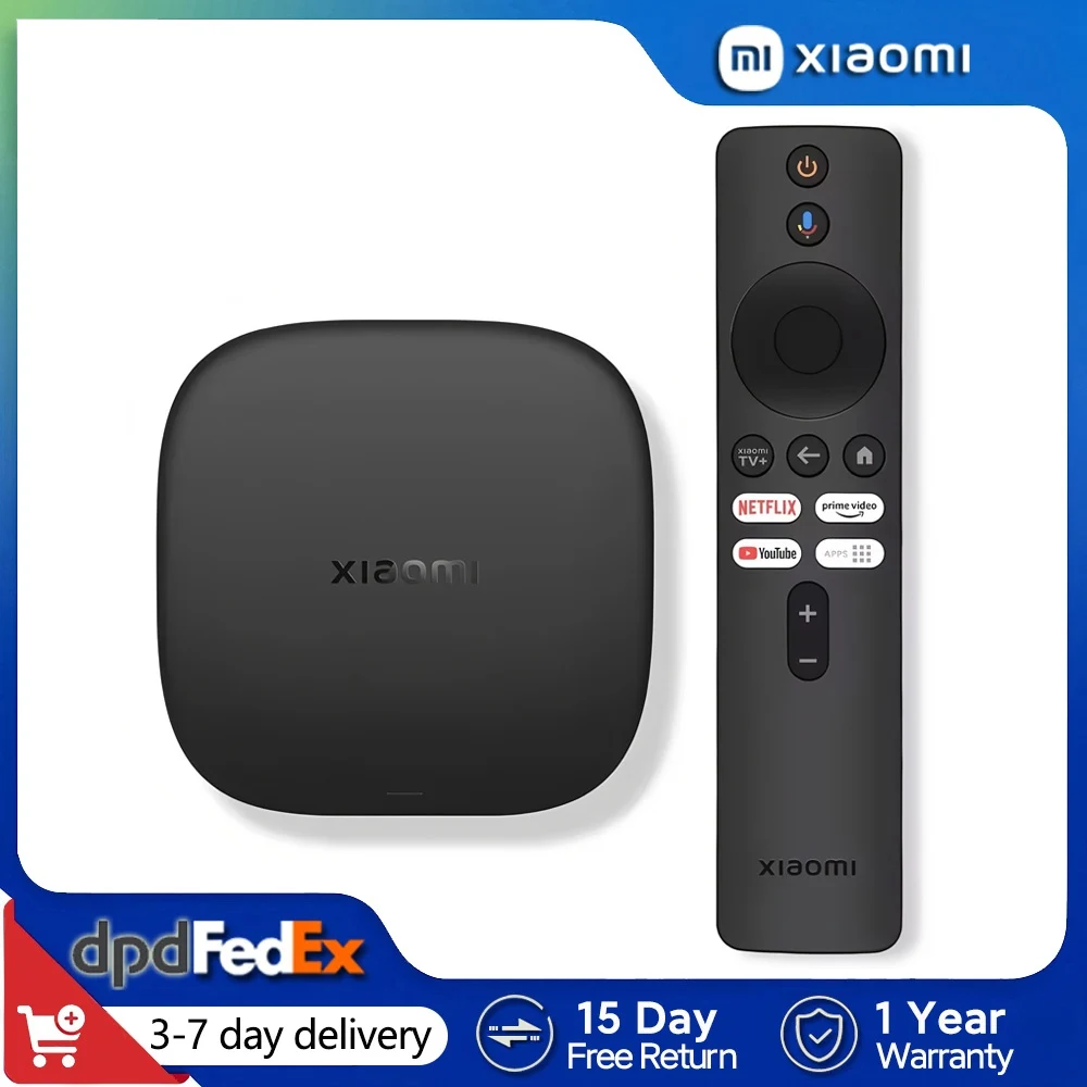 Xiaomi TV Box S 3.ª Generación, 2 GB de RAM + 32 GB de ROM, Wi-Fi 6, Bluetooth 5.2, Transmisión 4K Ultra HD, Compatible con Google TV y Google Assistant