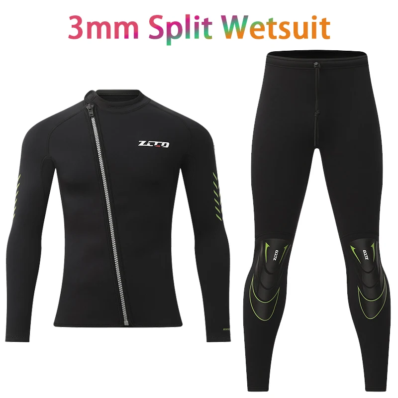 New 3mm Neoprene Wetsuit Men Women Thermal Cold Protection Split Diving Suit  Snorkeling Surfing Swim Jellyfish Protection