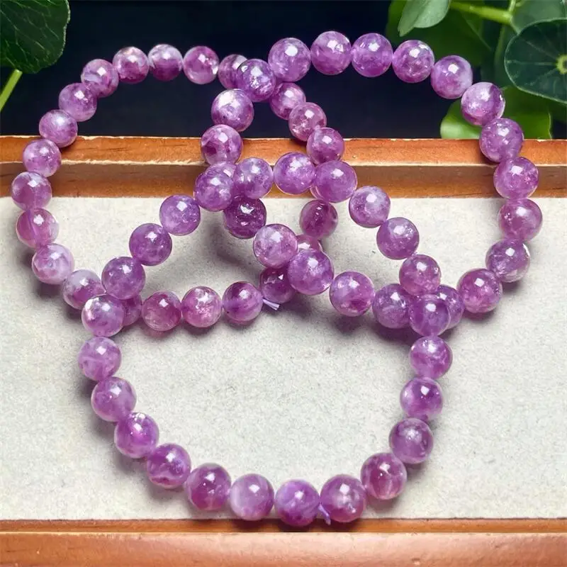 

Natural Purple Crystalline Emerald Bracelet Handmade Jewelry Stretch Bangle Children Birthday Gift 1pcs 8/9/10MM