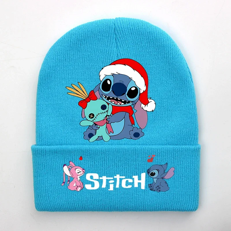 Stitch Christmas Hats for Women Men Beanies Knitted Solid Cute Hat Girl Autumn Female Beanie Cap Warmer Bonnet Ladies Casual Cap