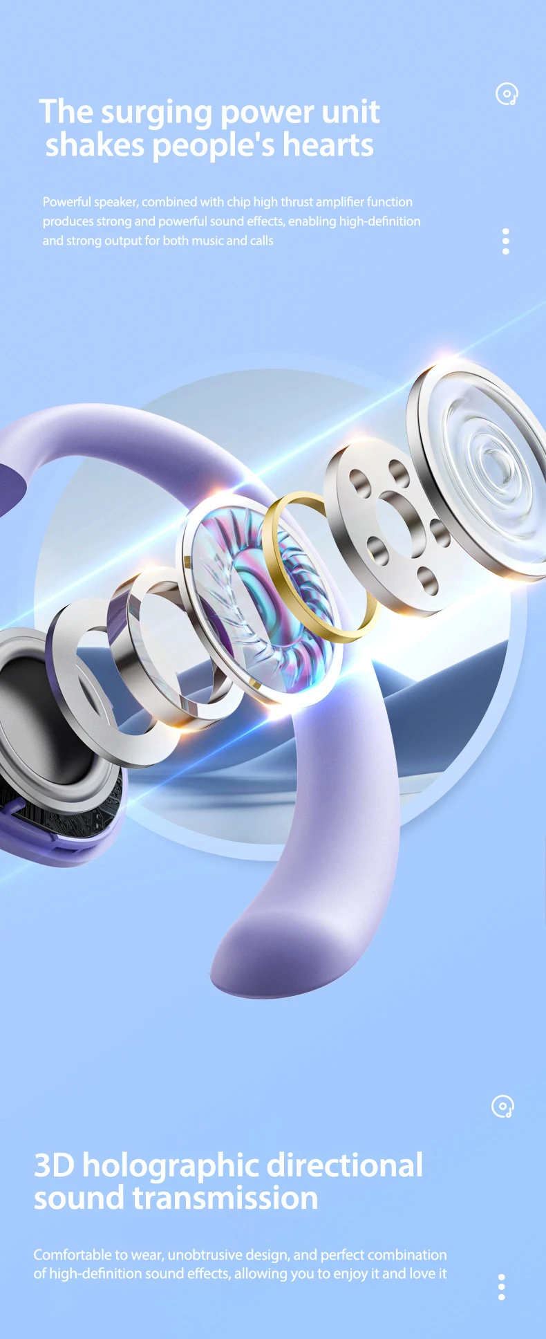 MINISO X15 PRO OWS Bluetooth-Headset 5.4 Bluetooth-Kopfhörer, Knopfsteuerung, Geräuschunterdrückung, Ohr-Hängekopfhörer mit Mikrofon – Detail 7