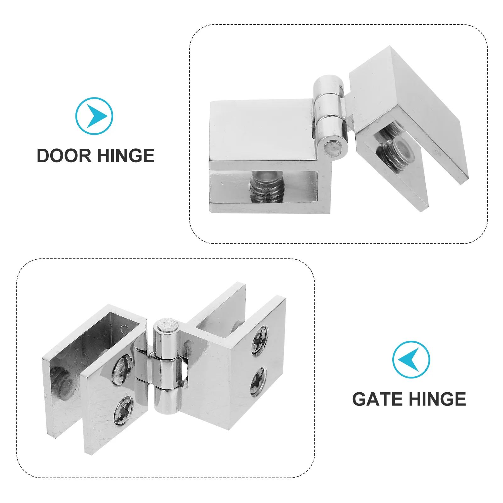 

2pcs Zinc Alloy Hinge For Glass Wine Display Cabinet Gate Door Non-Perforated Heavy Duty Cabinet Hinge Door Accessory