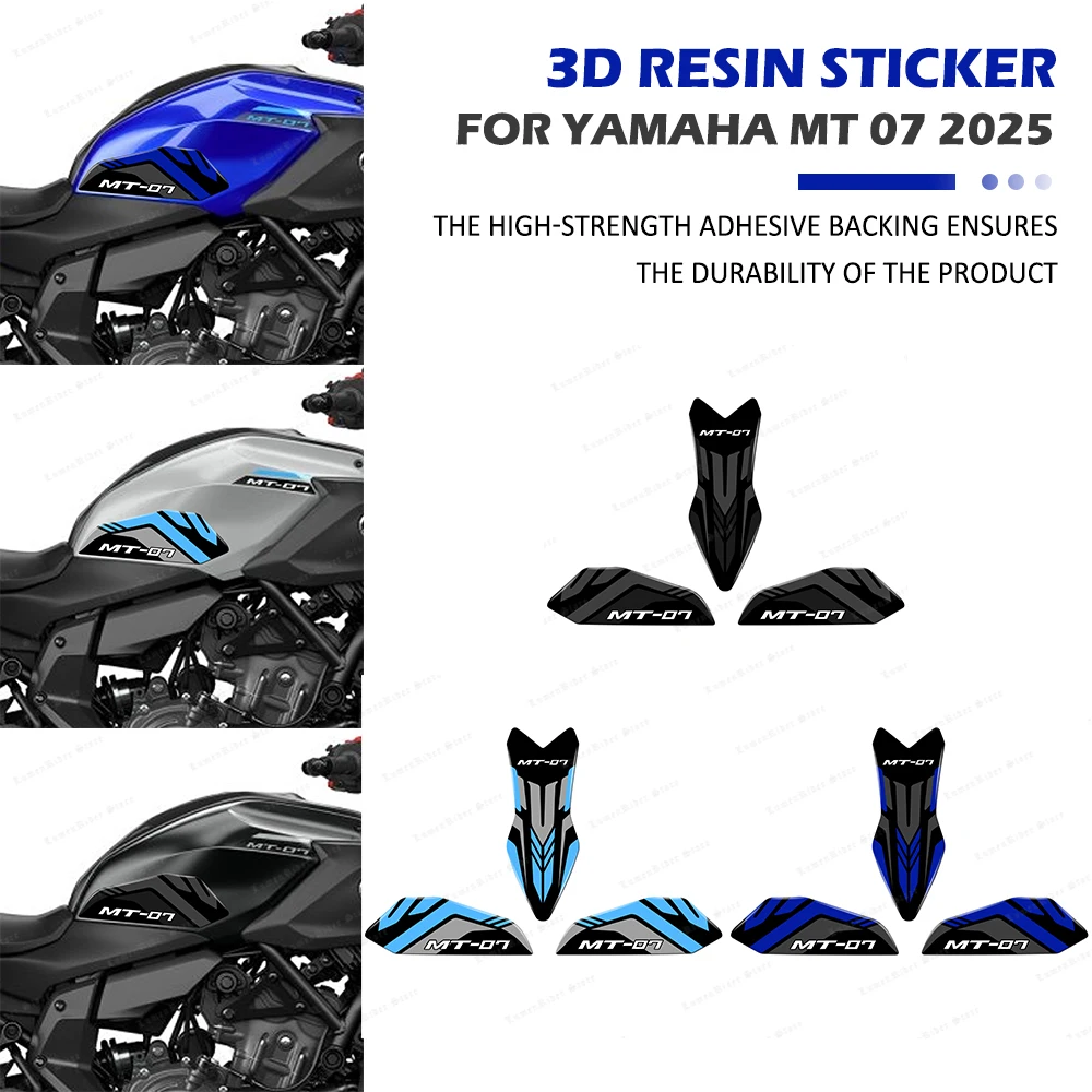 

For Yamaha MT 07 MT-07 2025 Motorcycle Accessories 3D Epoxy Resin Tank Pad Protection Sticker