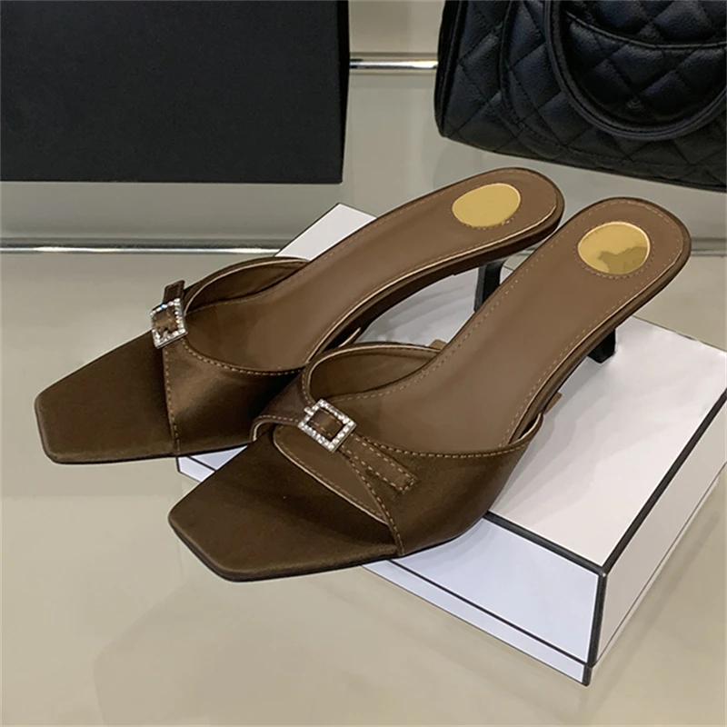 

Летние дизайнерские женские сандалии Eilyken с пряжкой, квадратным носком и низким каблуком для вечерних мероприятий и праздников