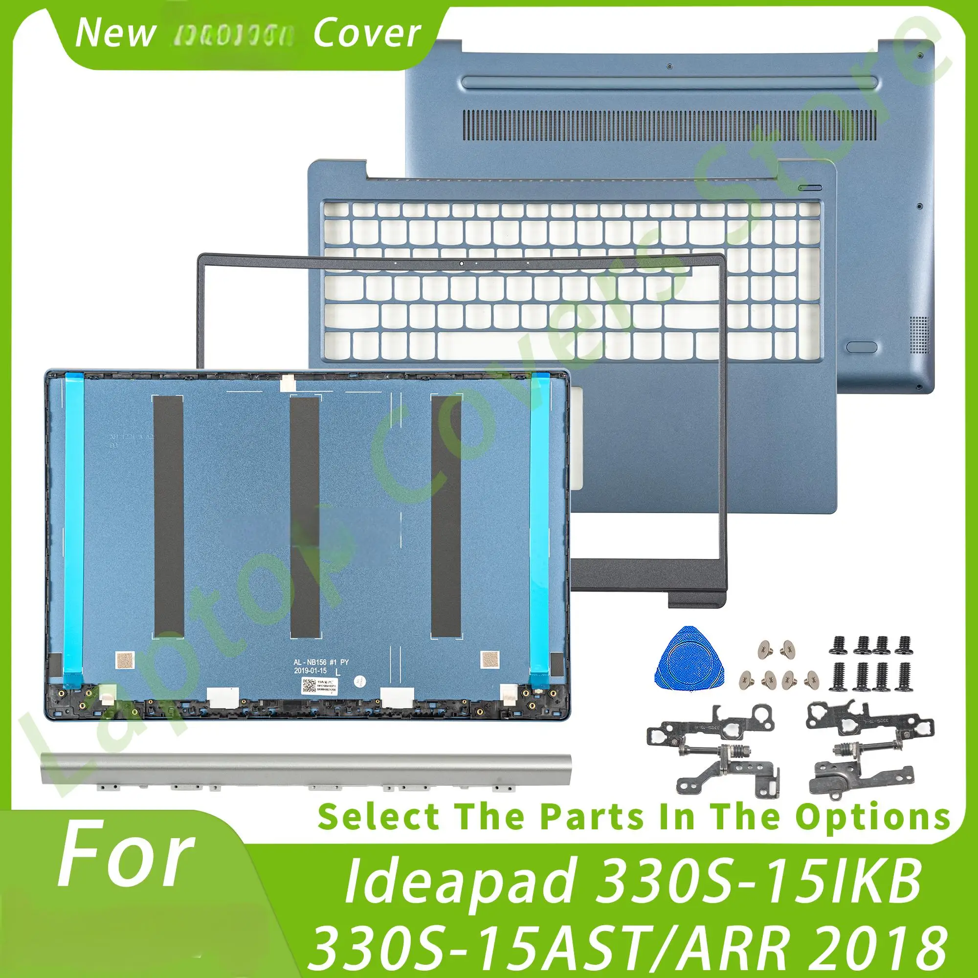 Covers For Ideapad 330s-15 330S-15IKB 330S-15AST 15ARR LCD Back Cover Bezel Bottom Case Hinges Hingecover 15.6inch Blue