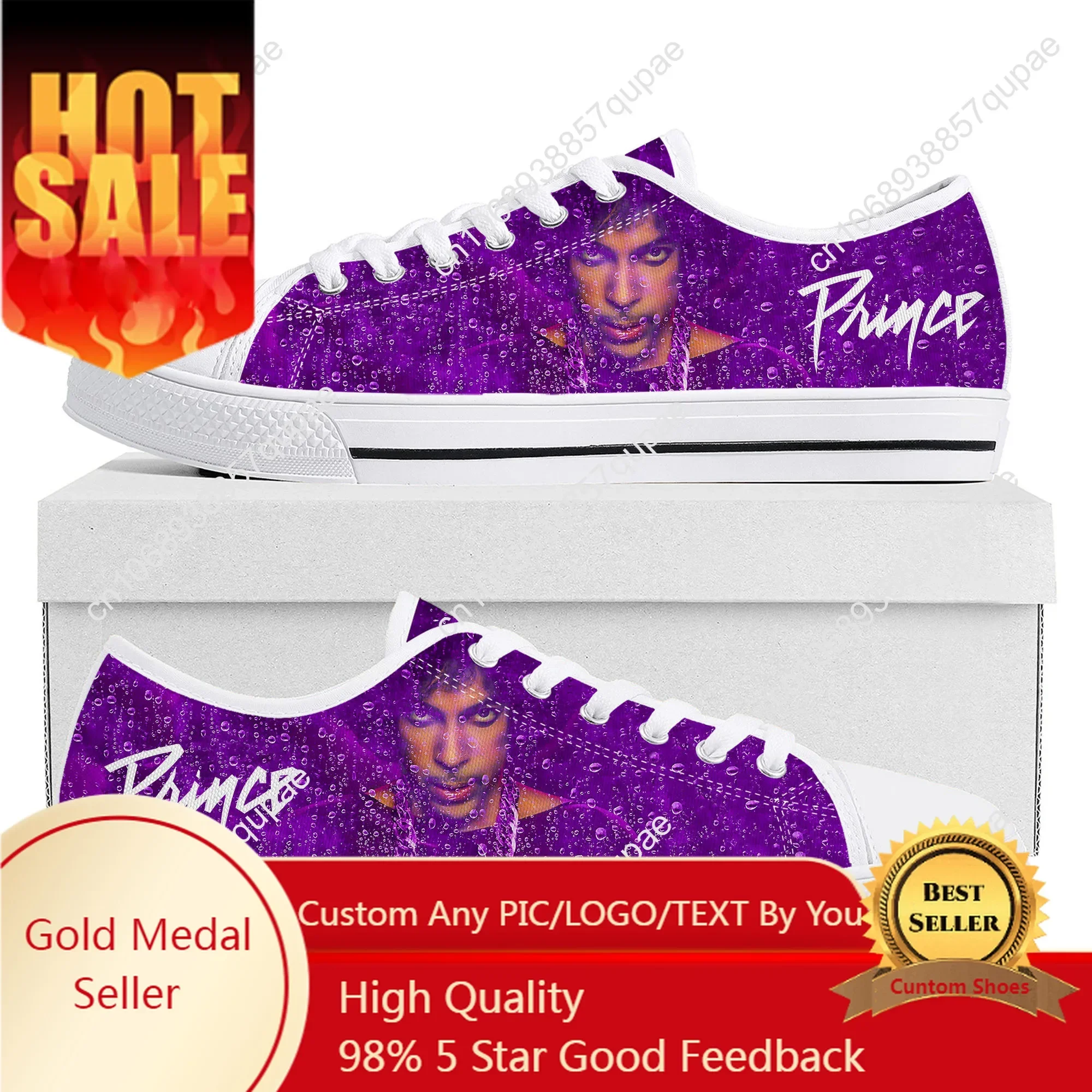 

Prince Rogers Nelson Purple Rain Low Top High Quality Sneakers Men Women Teenager Canvas Sneaker Casual Couple Shoes Custom Shoe