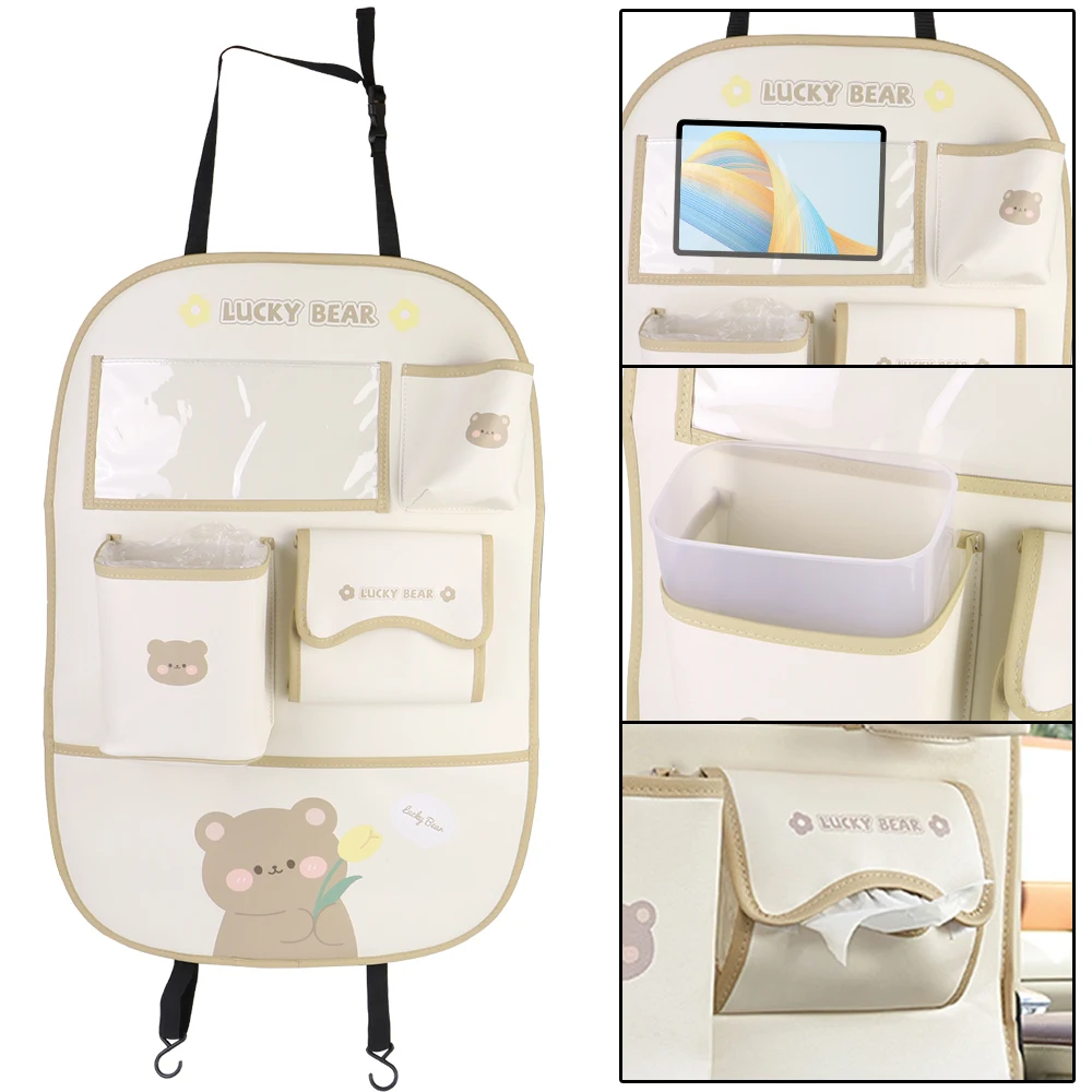 Mata ochronna dla dzieci z uchwytem na Tablet z ekranem dotykowym w stylu Cartoon 5 pokrowiec do przechowywania Organizer wieszany z tyłu siedzenia do samochodu odpinany