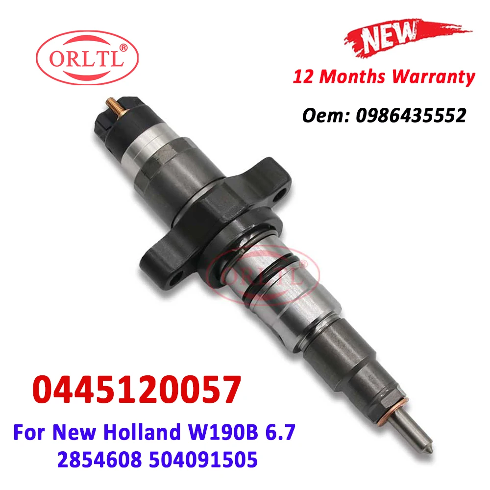 ORLTL New 0 445 120 057 Common Rail Nozzle 0445120057 Diesel Injector For New Holland W190B W170B D150B 2854608 504091505