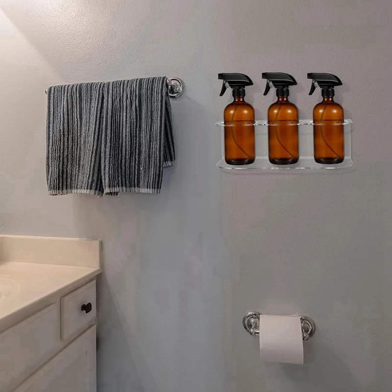 Spray Can Holder Acrylic Spray Bottle Holder Wall Mounted Aerosol Can Rack Spray Bottle Organizer With Hardware