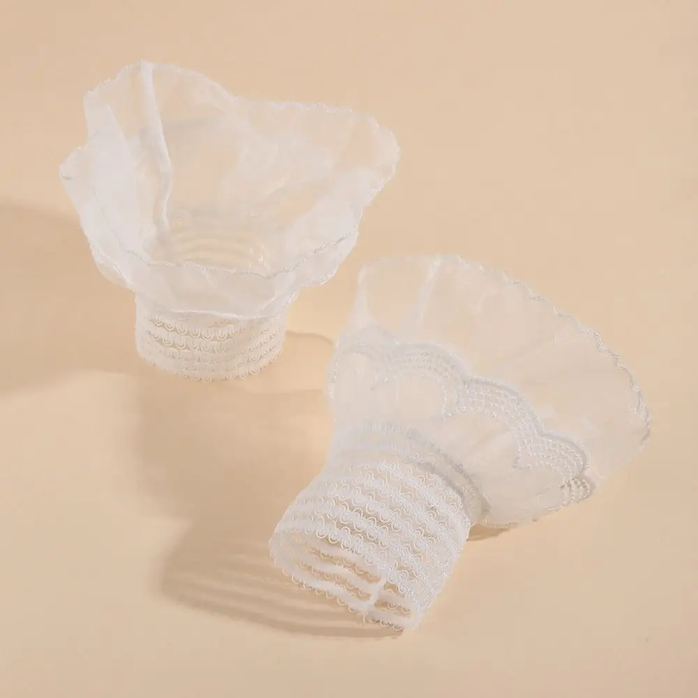 Fashion Victorian Detachable Sleeves Cuffs Solid Color Costume Accessory Lace Ruffled Wrist Fake Sleeves Cuffs Daily Accessory