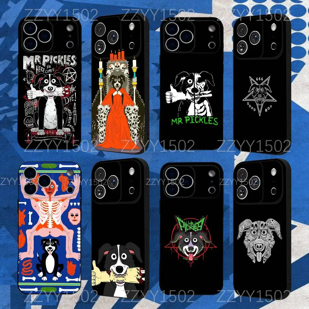 

Anime Mr P-Pickles Phone Case For iPhone 17,16,15,14,13,12,Pro,Max,Plus,E,SE4,Air,Mini Black Funda Shell